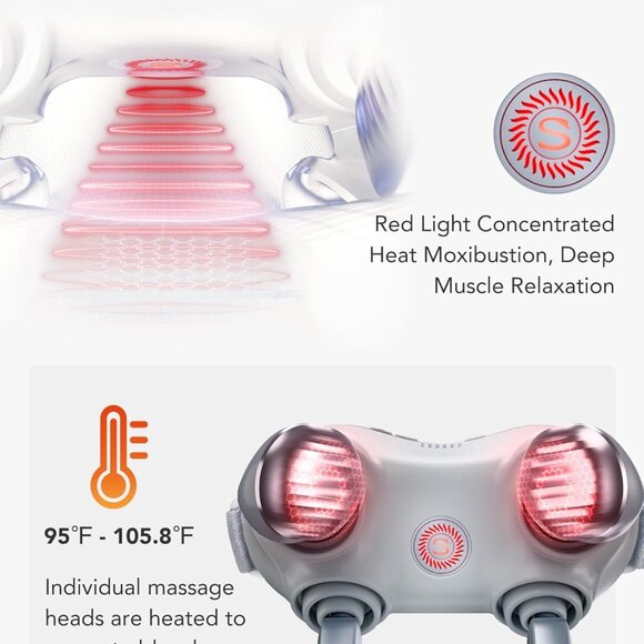 SKG H7 MAX Neck Massager Pain Relief Deep Tissue with Heat Cordless 4d - Picture 5 of 8